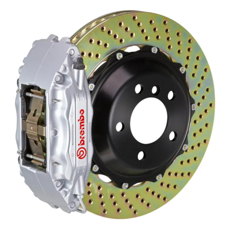 Brembo Gt Front Big Brake Kit For 1995–1998 Porsche 993 C2/C4 – 332X32Mm Drilled Two-Piece Rotors (Silver) 1