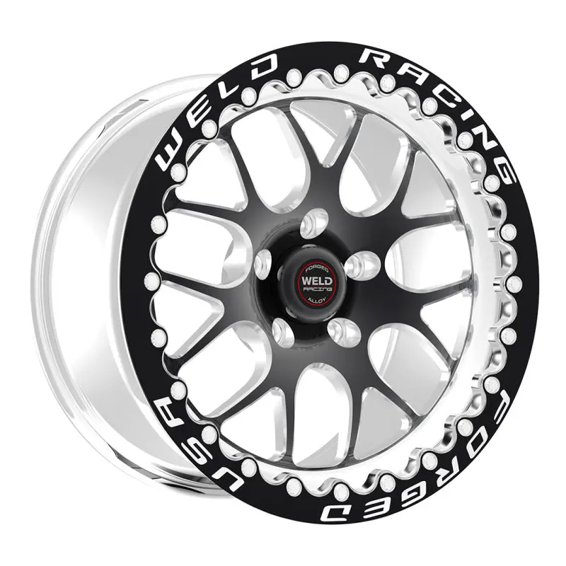 Weld S77 Forged Beadlock Wheel – 17X10", 5X4.75", 7.2" Backspace, Black Finish With High-Pad Beadlock Ring 1