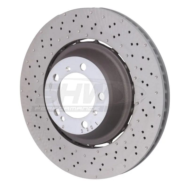 Shw Drilled And Dimpled Lightweight Brake Rotor For 2014–2019 Porsche 911 Turbo 3.8L (Left Rear, Part #99135240703, Excludes Ceramic Coating) 1