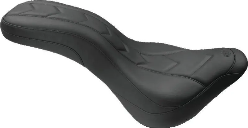 Mustang One-Piece Touring Seat For 2011–2019 Ford Mustang & Kawasaki Vulcan 1700/Vaquero – Black With Driver Backrest 1