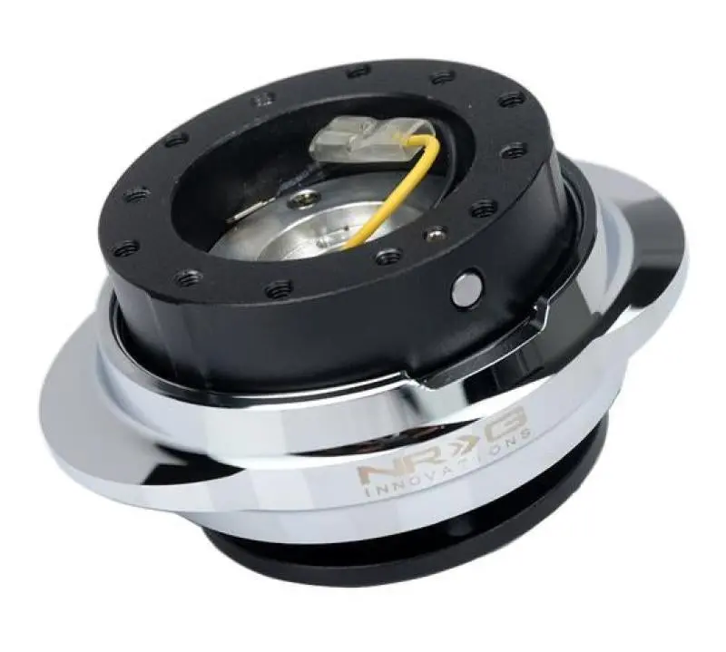 Nrg Quick-Release Steering Wheel Kit – Black Housing With Silver Oval Release Ring 1