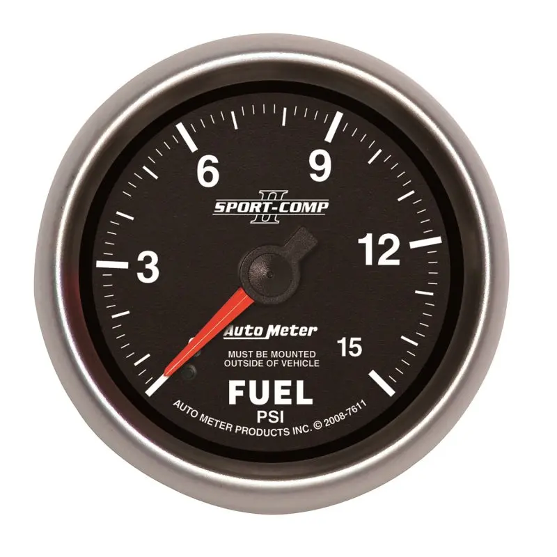 Autometer Sport-Comp Ii Mechanical Fuel Pressure Gauge — 2-5/8", 0–15 Psi Range 1